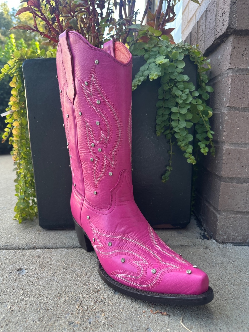 Women's Hot Pink handmade Western Cowboy Boots - Stylish rhinestones